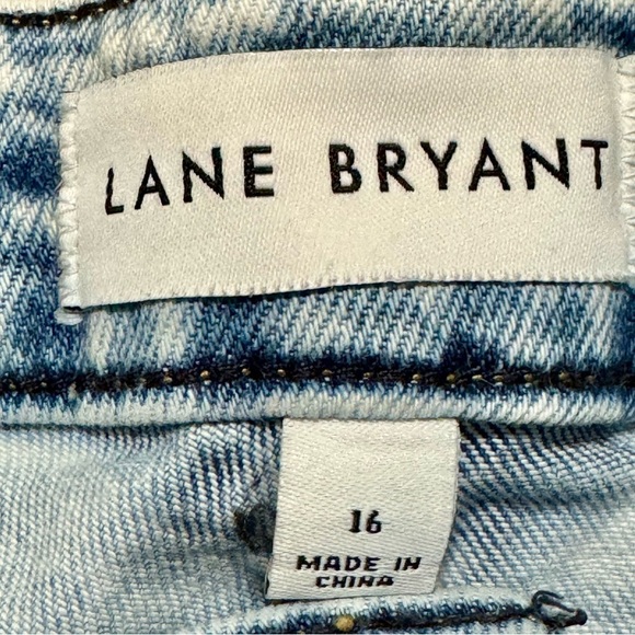Lane Bryant High Rise Girlfriend Straight Crop Light Acid Washed Denim Jeans 16 - Picture 8 of 9